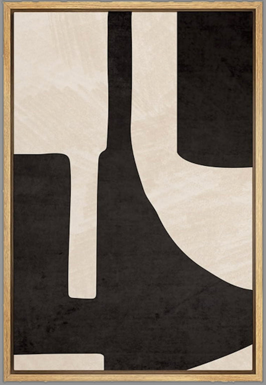 Black & White Geometric Stroke II Art 36"x24"