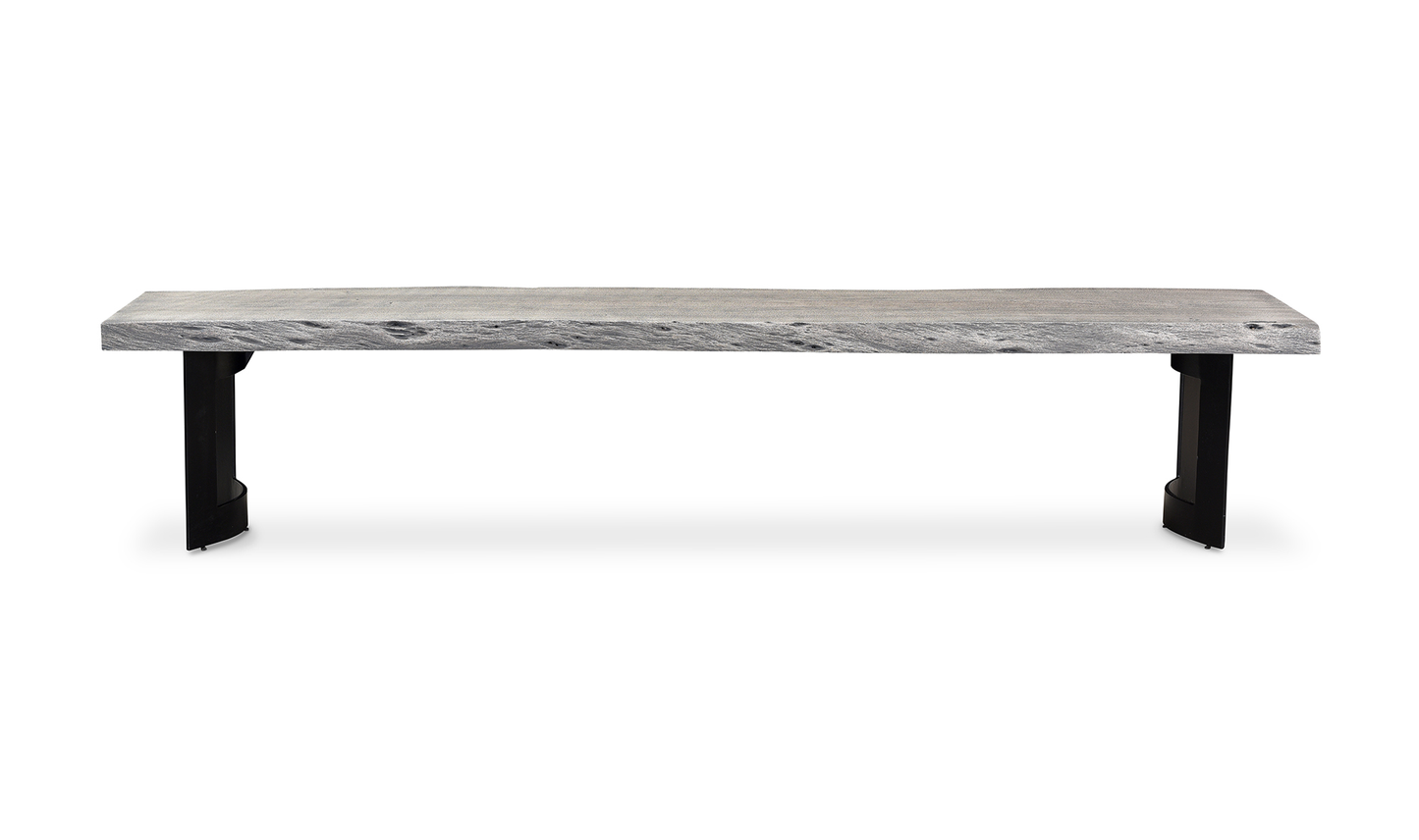 BENT BENCH SMALL WEATHERED GREY 92"