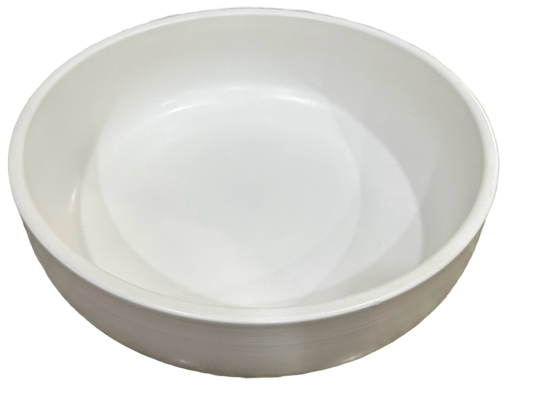 White Ceramic Low Bowl 10"