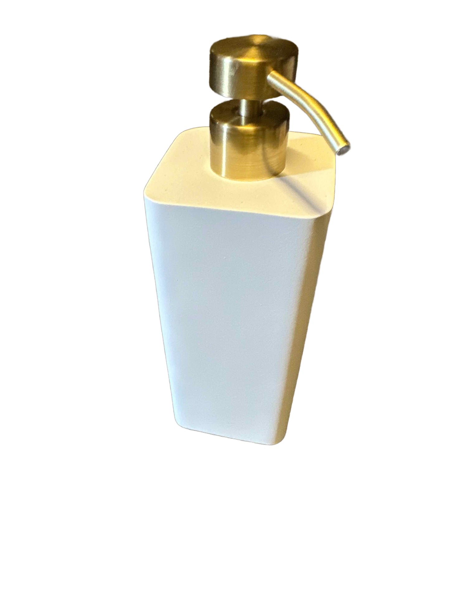 White and Metal Soap Dispenser