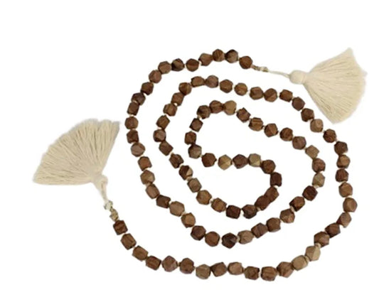 Wood Bead Garland with Tassels 45"