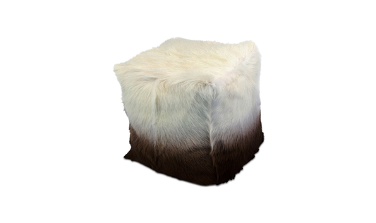 GOAT FUR POUF CAPPUCCINO OMBRE 16"