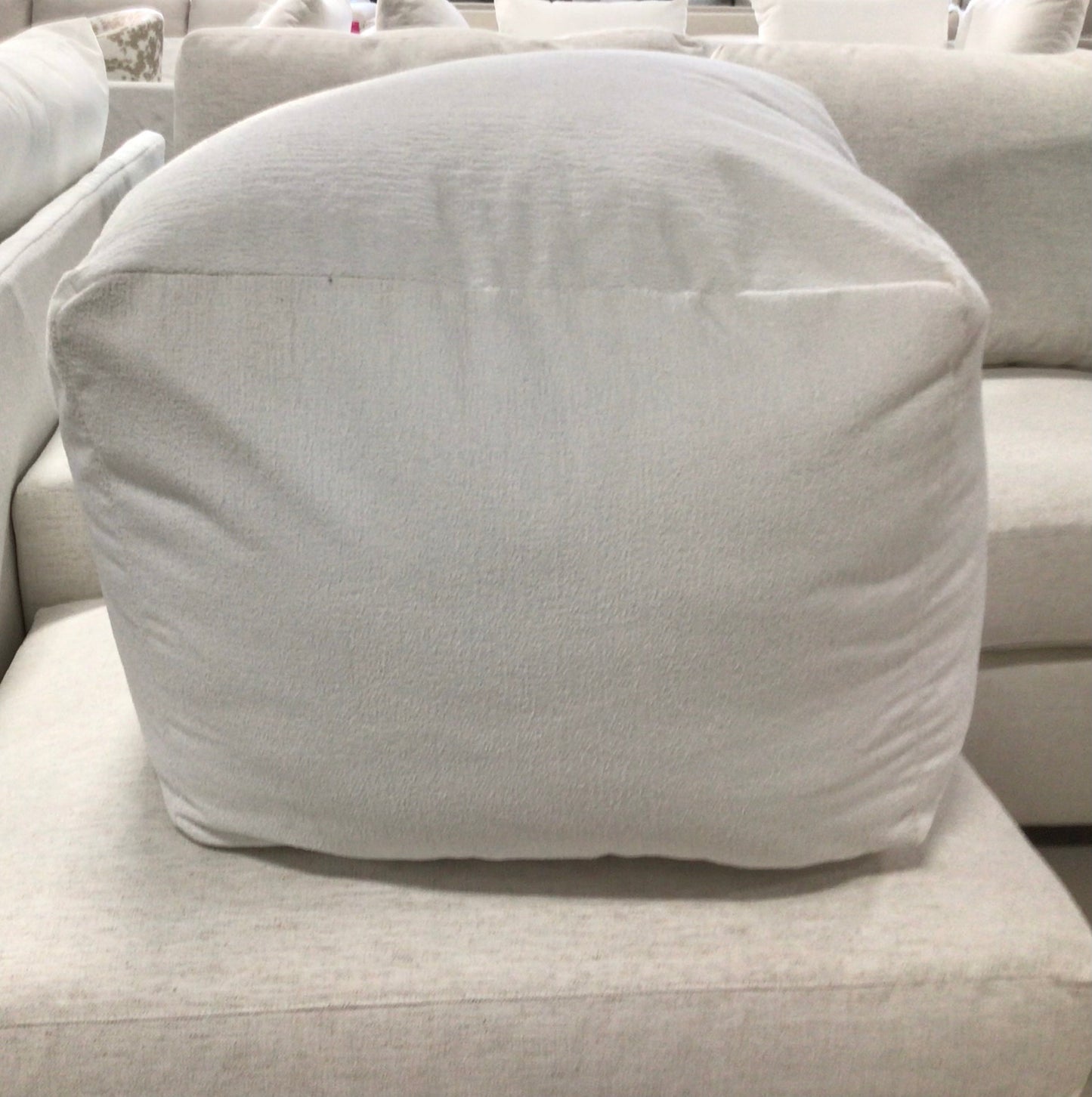 Parker White Outdoor Ottoman Large