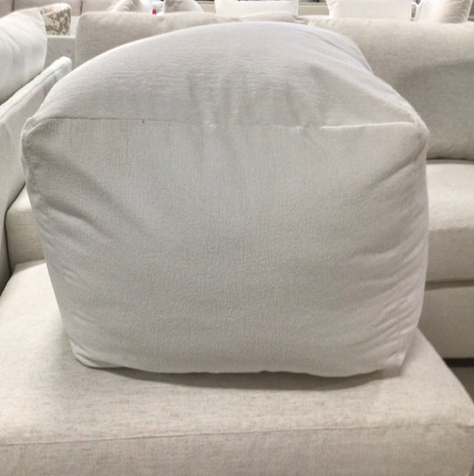 Parker White Outdoor Ottoman Large