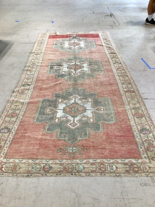 Vintage Turkish Oushak 5'x11'9" Rug