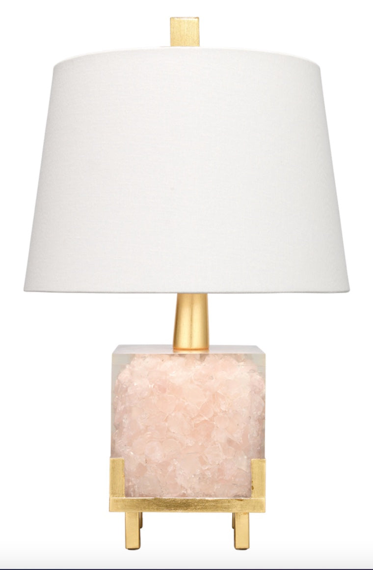 Bijou Table Lamp - Pink Quartz and Gold