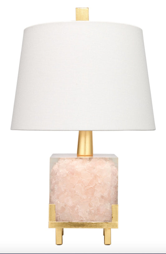 Bijou Table Lamp - Pink Quartz and Gold