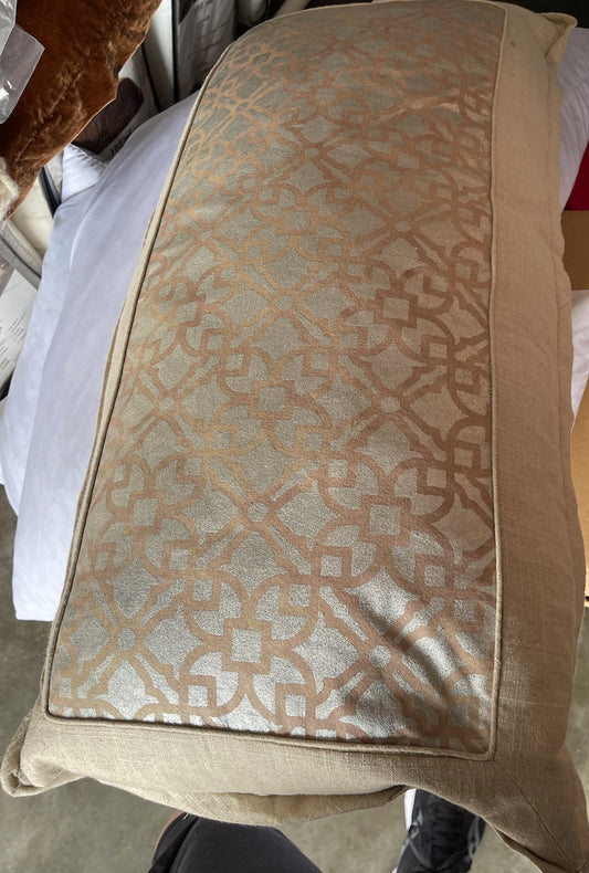Brown Pillow with Gold Pattern Lumbar