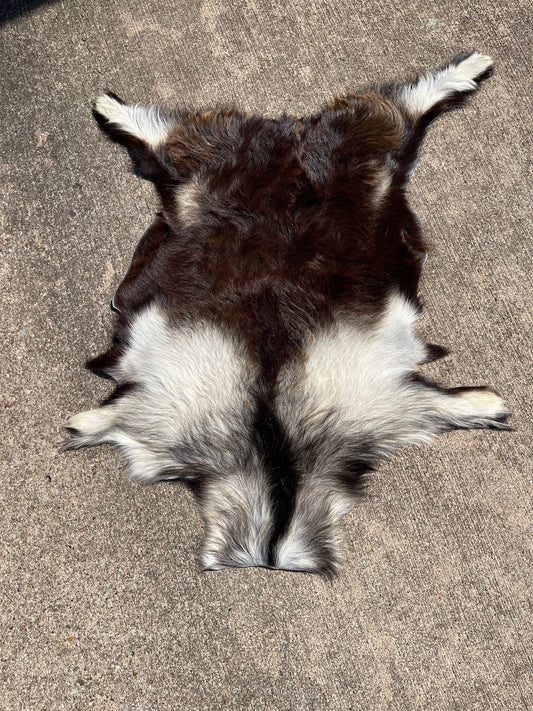 Goat Hide White and Brown 34x42
