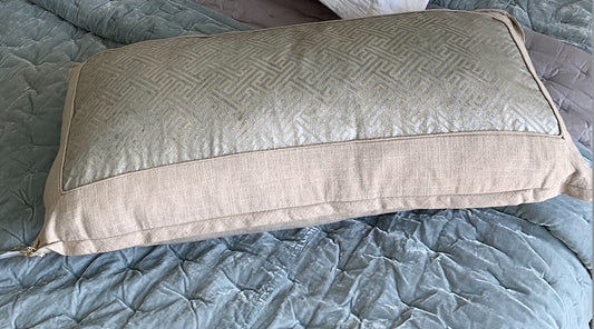 Grey and Beige Lumbar Pillow