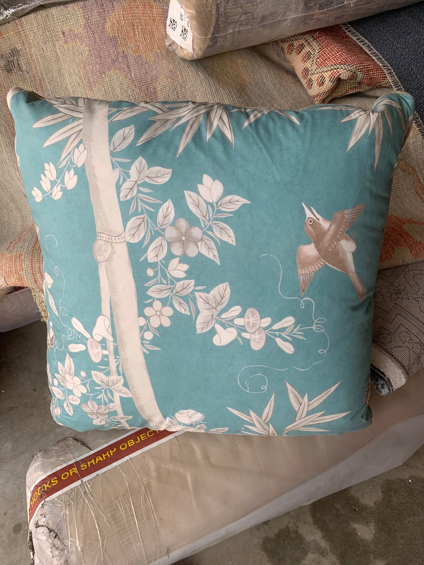 Blue Bird and Tree Pillow