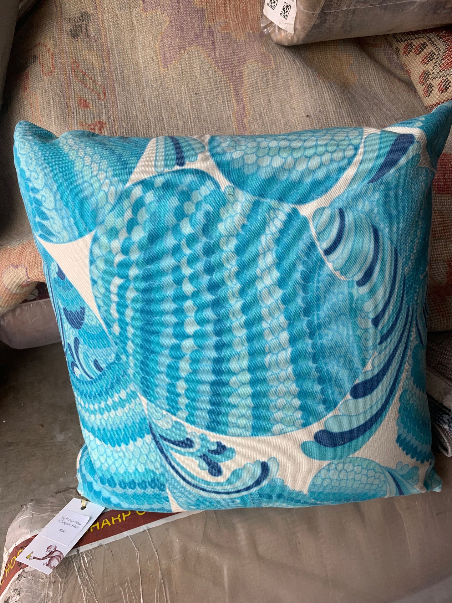 Pop O' Color Pillow in Turquoise Fabric