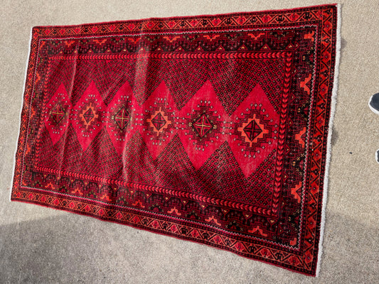 Turkomen Rug Red/Black/White 4'x6'