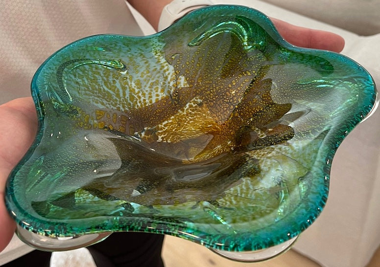 Peacock and Green Murano Glass