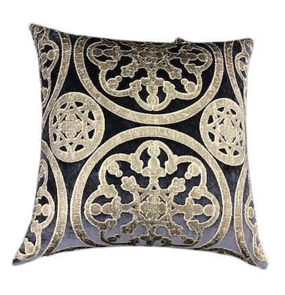 blue and silver DV Kap pillow