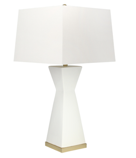 Ceramic 34" Hourglass Table Lamp White