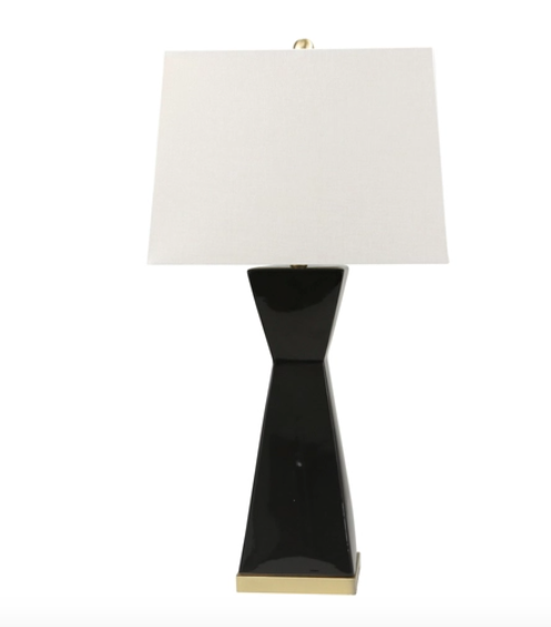 Ceramic 34" Hourglass Table Lamp Black