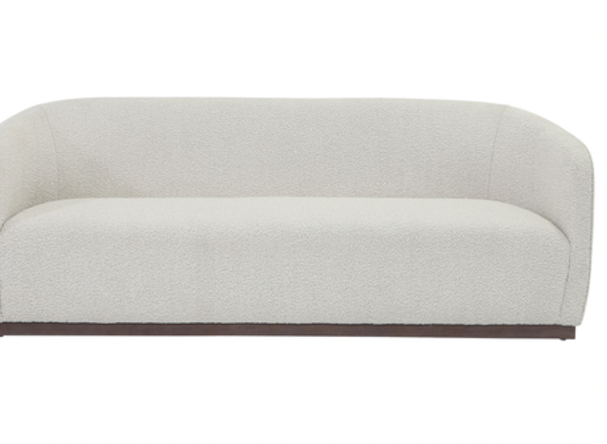 3 Seater Basic Settee Wood Base Ivory 79"