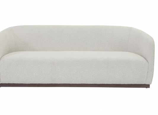 3 Seater Basic Settee Wood Base Ivory 79"