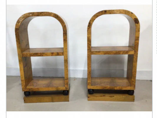 Vintage Burlwood Bookcase