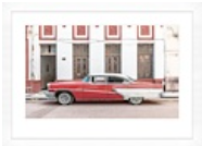 30"x22" Red White Cuban Car Art