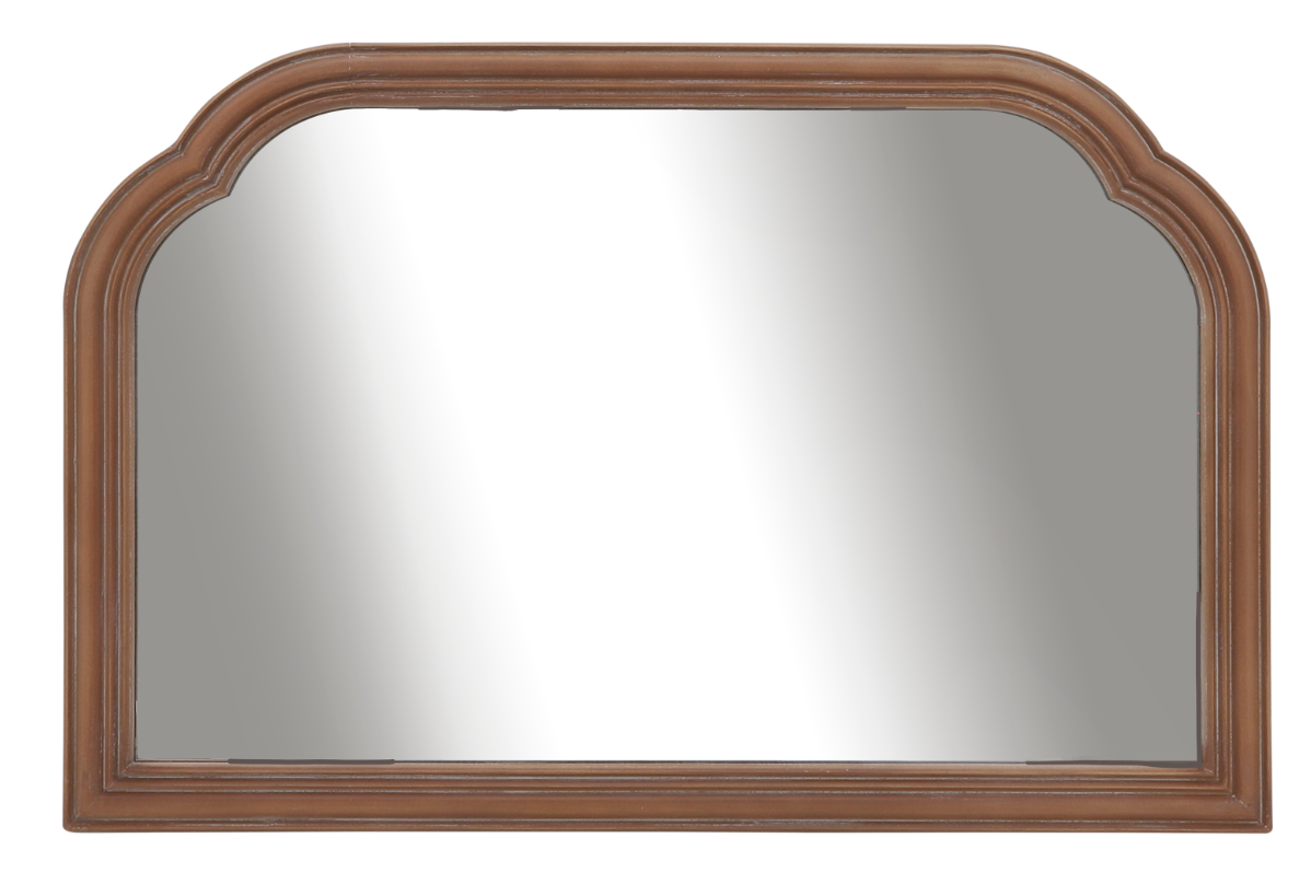 Wood, 36"x24" Half Mirror, Brown
