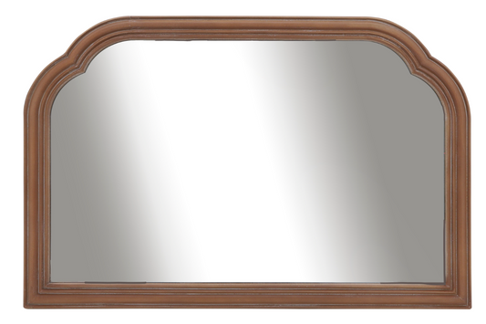 Wood, 36"x24" Half Mirror, Brown