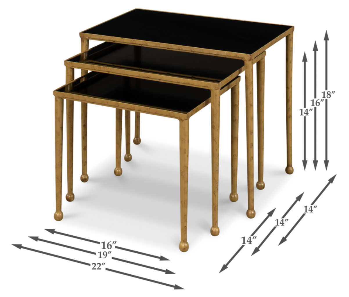 Gilt Metal Nesting Table Large