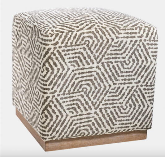 20x20 Animal Print Square Ottoman Brown