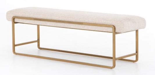 Sled Bench in Thames Cream