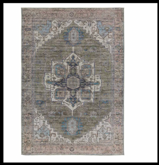 Sage Snow White Vindage Rug 5'3x8' VIN07