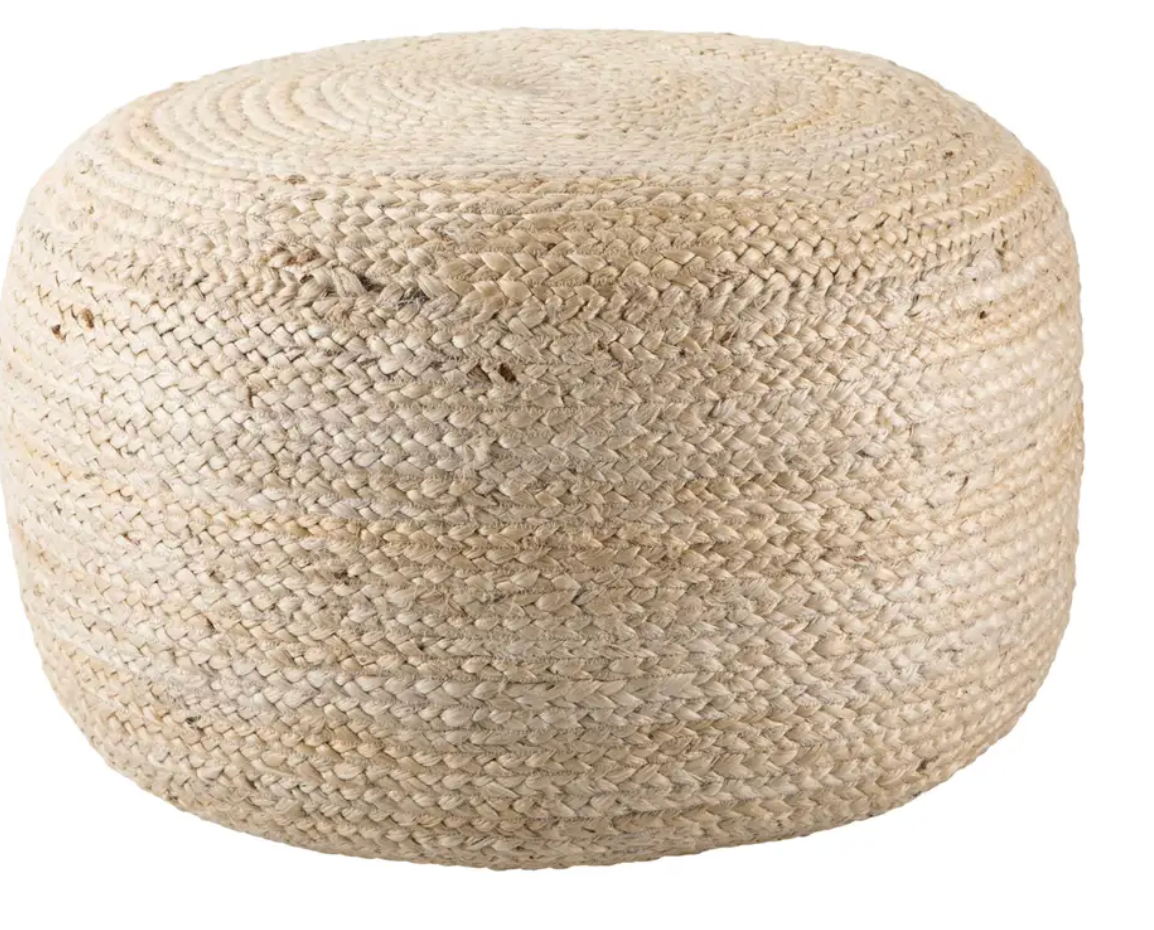 Antique White Saba Mesa Pouf