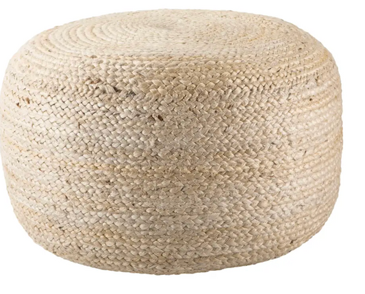 Antique White Saba Mesa Pouf