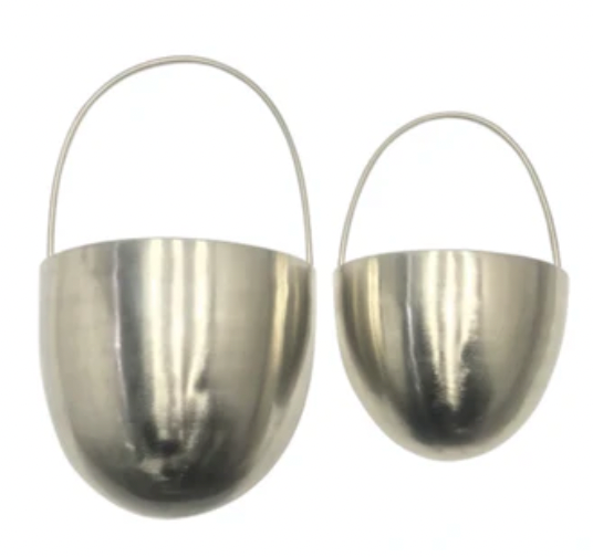 S/2 Metal 15/19 Wall Hanging Planters