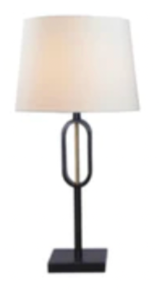 Metal Top Oval Table Lamp