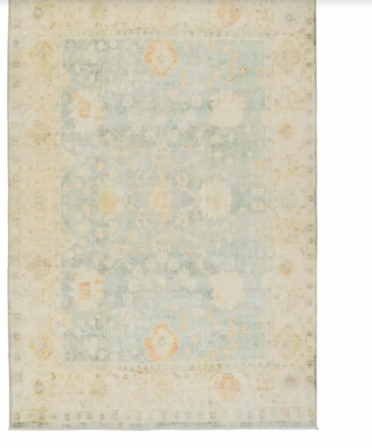 Celadon Tint Castle Wall Boheme Rug 2'6x8 BOH27