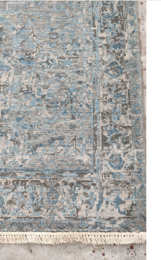 Londyn 3.6x8 Hand Knotted Grey Oushak Runner