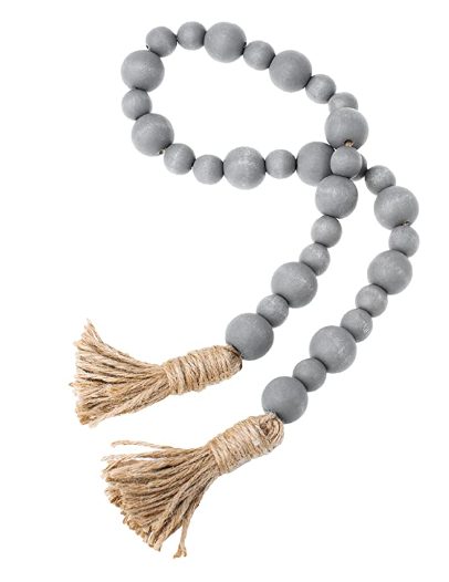 Grey Wooden Farmhouse Beads
