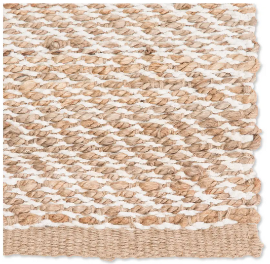 HM07 2'6"x4' TAPIOCA SNOW WHITE HIMALAYA DIAGONAL WEAVE