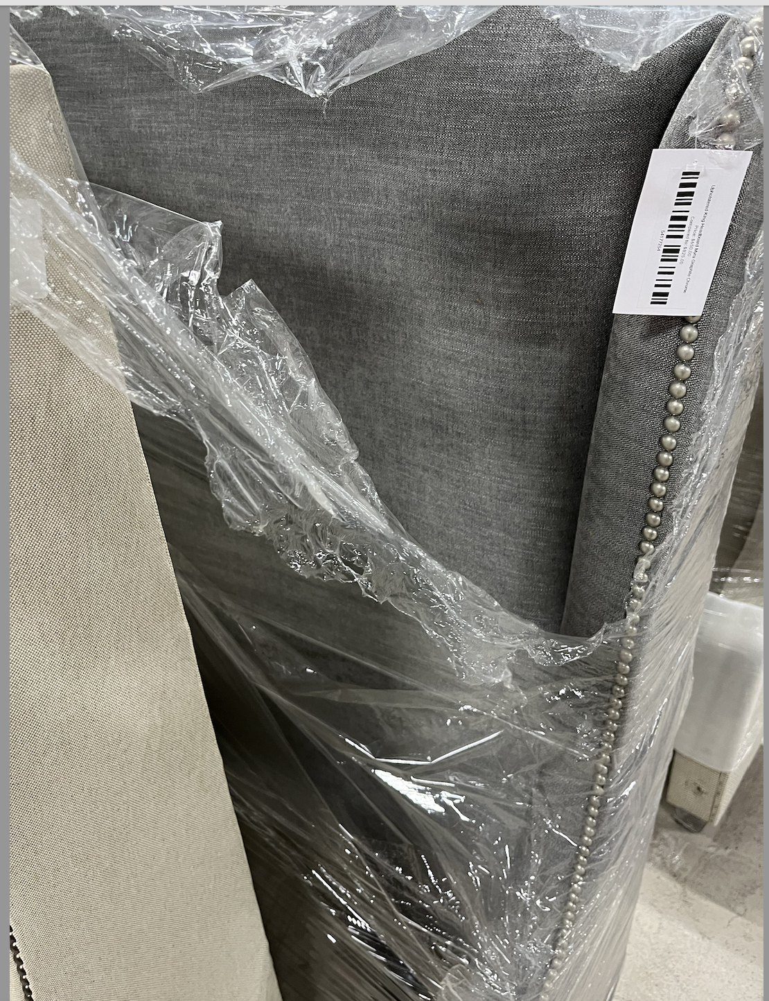 Upholstered King Headboard Myra Graphite Chrome