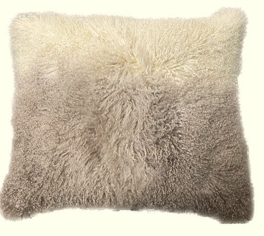 Tibetan Lamb Pillow Cream Ombre 31x37