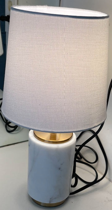 Small White Lamp with Marble Base