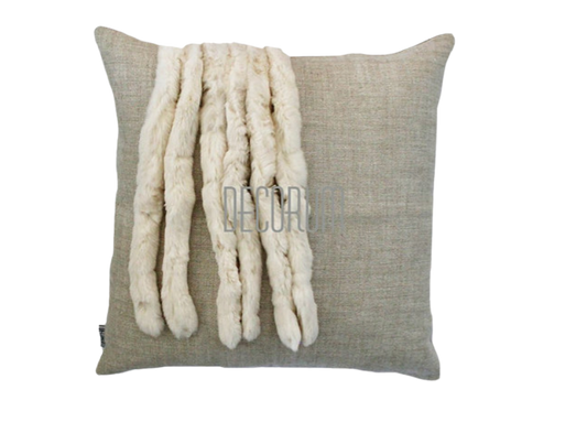 Rex Rabbit Dreads Ivory Pillow