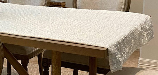 White Gold Grey Table Runner