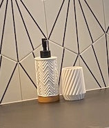 White Textured Soap Dispenser