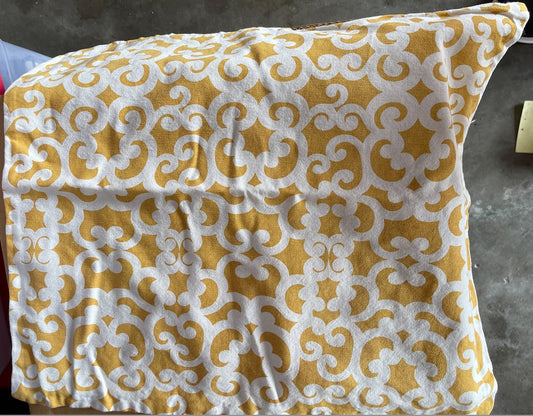 Yellow and White Pillow Cover