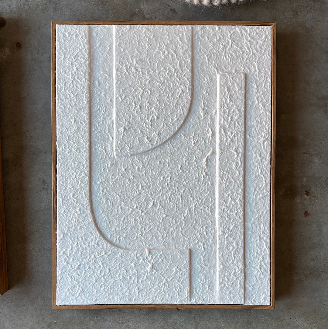 14”x18" Framed White Art 2