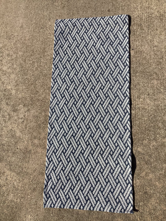 Blue and White Weave Bath Rug