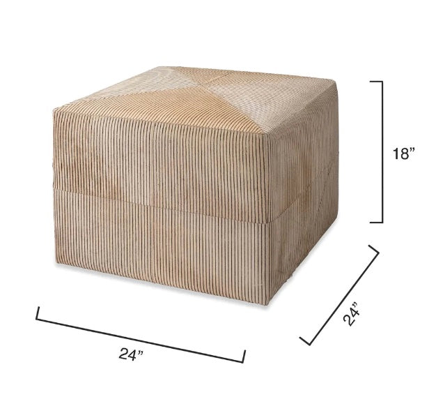 Pinstriped Ottoman - Large