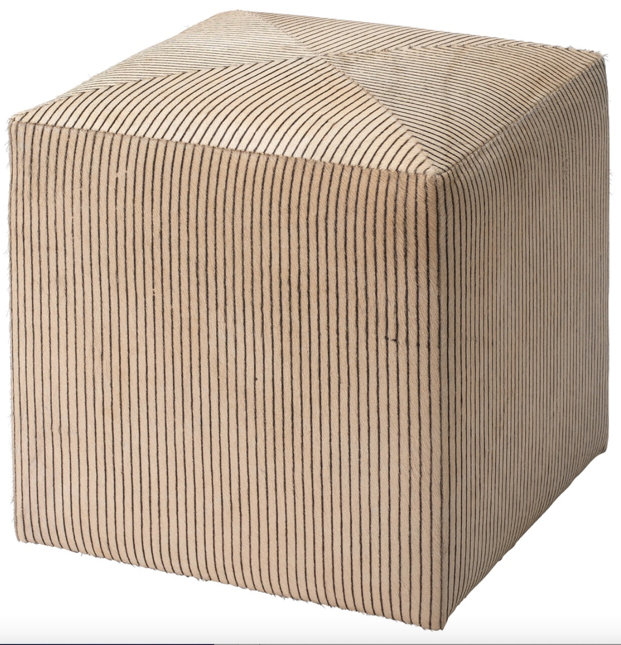 Pinstriped Ottoman - Small